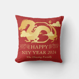 Almofada Ano Novo Chinês 2024, Ano Do Dragão Vermelho