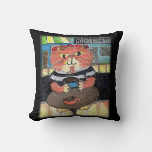 Almofada Anos 50 de diversão de arte popular do Beat Poet (Frente)