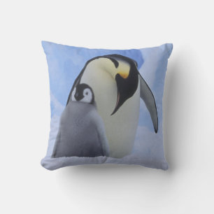Almofada Antártida. Pinguins-imperadores e filhote