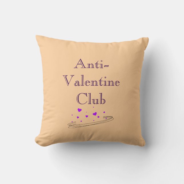 Almofada Anti Valentine Club Cute Minimal Pastel Art (Frente)