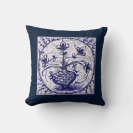 Almofada Antigo azulejo Norte-Alemão, azulejo cerâmico vint