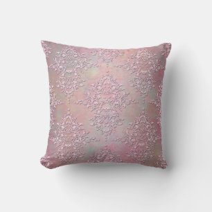 Almofada Antigo Rosa Aurora Floral Damasco Feminino