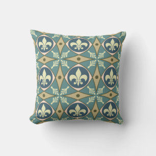 Almofada Antigo Travesseiro decorativo francês Fleur-De-Li