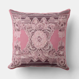 Almofada Antigo & Tribal em arte de IA rosa