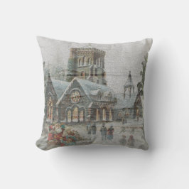 Almofada Antigos Papais noeis com crianças em frente a uma