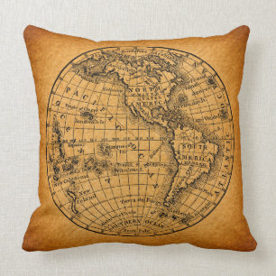 Almofada Antiguidade: Mapa do Mundo - Arte Global