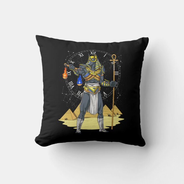 Almofada Anubis Egípcio Deus Antiguamente Ankh Mitologia (Frente)