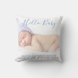 Almofada Anúncio de Nascimento da Foto do Bebê Moderno