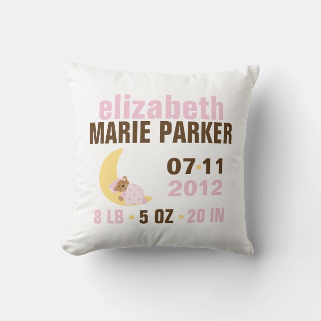 Almofada Anúncio de Nascimento do Bear Bear do Sweet Dreams (Frente)