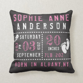 Almofada Anúncio do nascimento do bebé do quadro