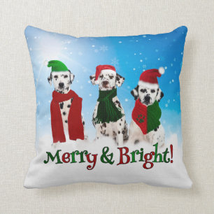 Almofada APAL - O Dalmatian do Natal persegue os impressõe