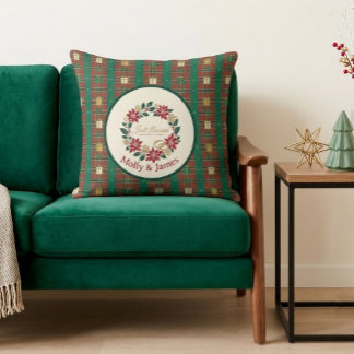 Almofada Apenas Casados Xadrez Tartan Natal Coroa Casal