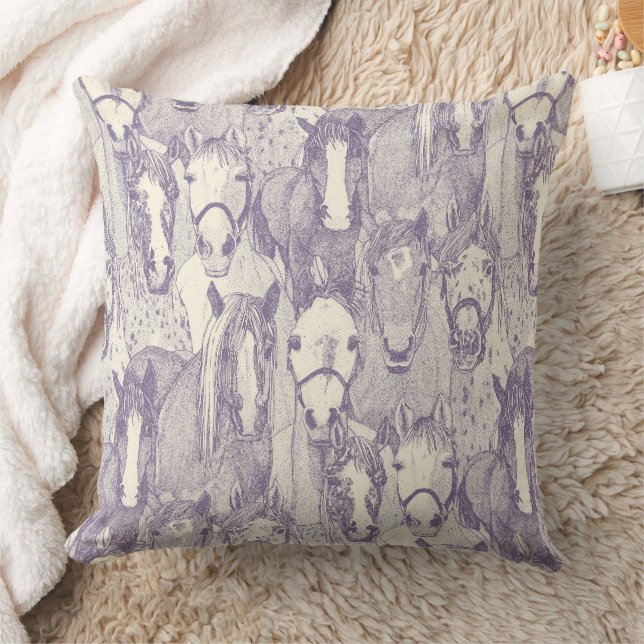 Almofada apenas cavalos violeta pérola (Cobertor)