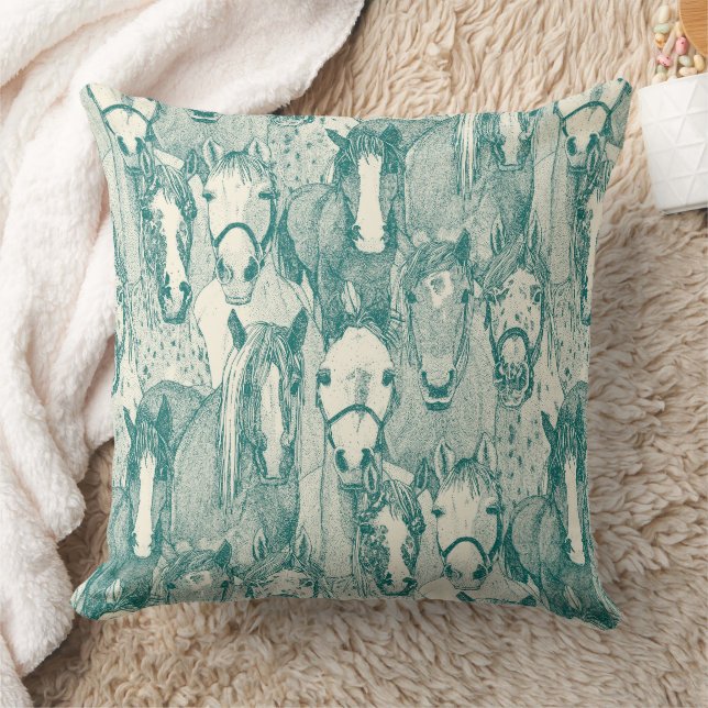 Almofada apenas cavalos viridian pearl (Cobertor)