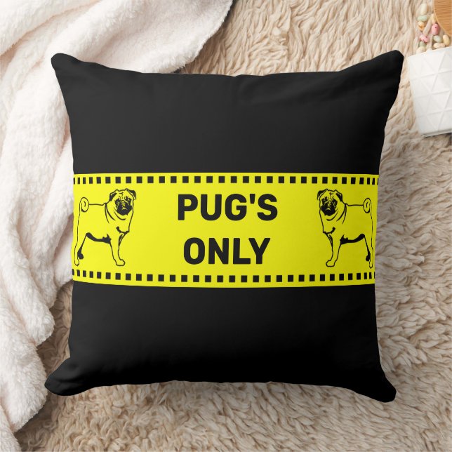 Almofada Apenas Pug | Cachorro Preto (Cobertor)