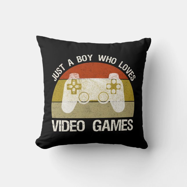 Almofada Apenas um menino que ama videogames (Frente)