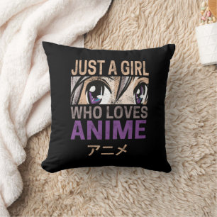 Almofada Apenas uma garota que ama anime Vintage Manga Kawa