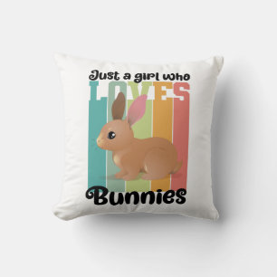 Almofada Apenas uma garota que ama Bunnies Páscoa Coelhinh