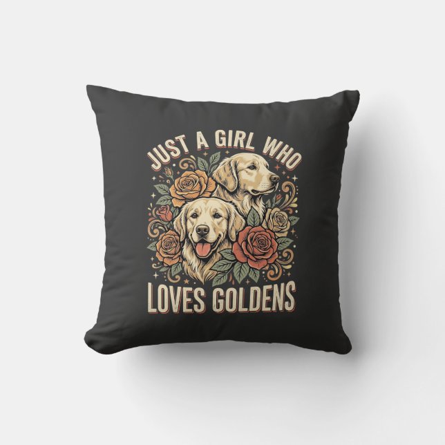 Almofada Apenas uma garota que ama Goldens (Frente)