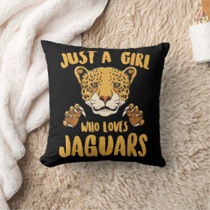 Almofada Apenas uma garota que ama jaguares, divertido mulh