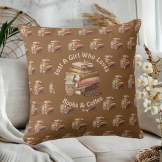 Almofada Apenas uma garota que ama livros e café