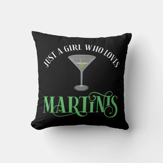 Almofada Apenas Uma Garota Que Ama Martinis (Frente)