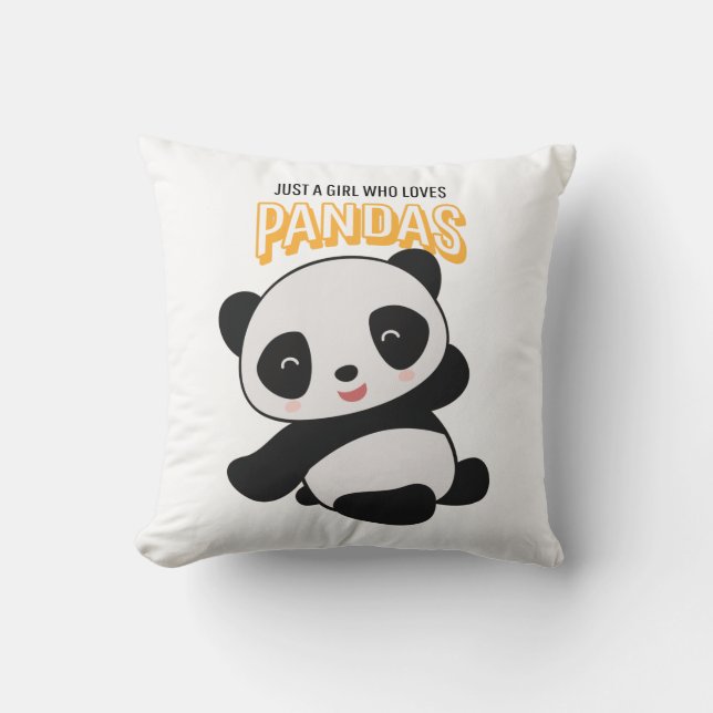 Almofada Apenas Uma Menina Que Ama Pandas (Frente)