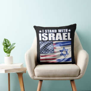 Almofada Apoio a Israel Eu Fico com Israel 