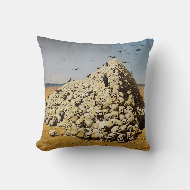 Almofada Apoteose da Guerra (morte e destruição) (crânios) (Frente)