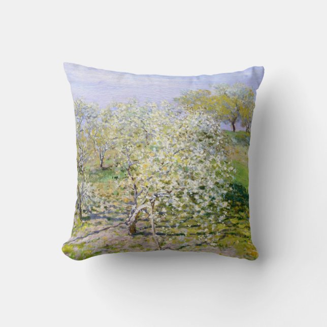Almofada Apple Trees in Bloom (por Claude Monet) (Frente)