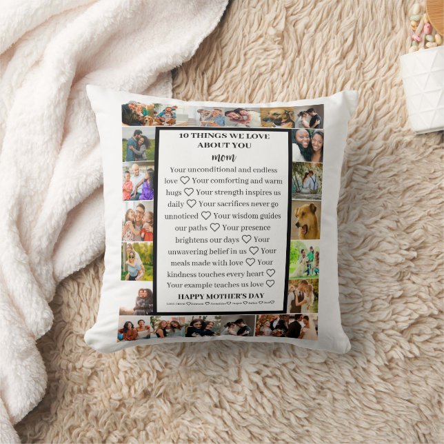 Almofada Apreciação da mãe | Colagem de fotos do dia de as  (Cobertor)