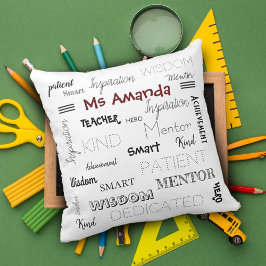 Almofada Apreciação de Professores de Palavras Inspiraciona