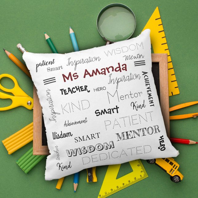 Almofada Apreciação de Professores de Palavras Inspiraciona (Criador carregado)