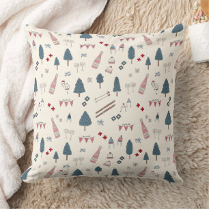 Almofada Apres Ski Cabin Decor Retro-Rosa Champagne