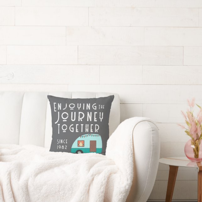 Almofada Aproveitando a jornada juntos da Cinza retrorrefle (Sofá)