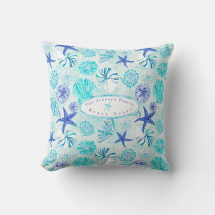 Almofada Aqua-azul-água-lacrimejante design