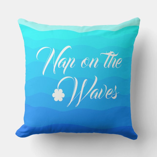 Almofada aqua azul tropical de verão aqua (Frente)