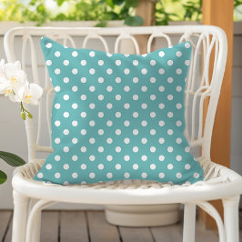 Almofada Aqua Blue Polka Dot