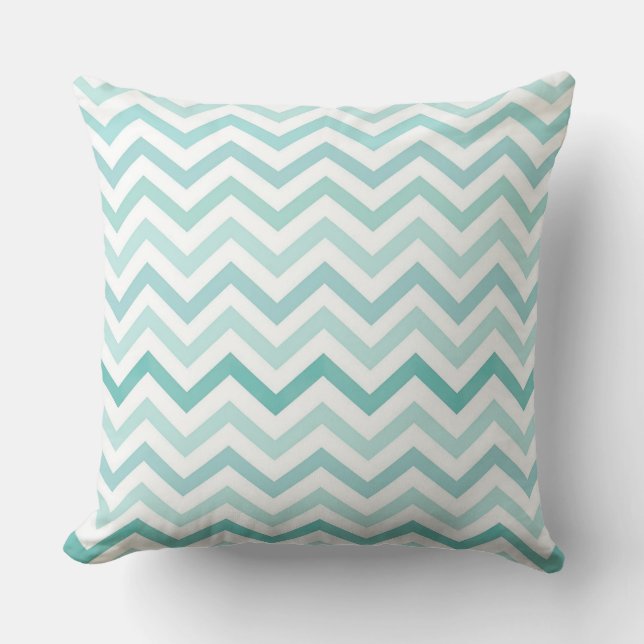Almofada Aqua Blue Zigzag Pattern – Modern Minimalist   (Frente)