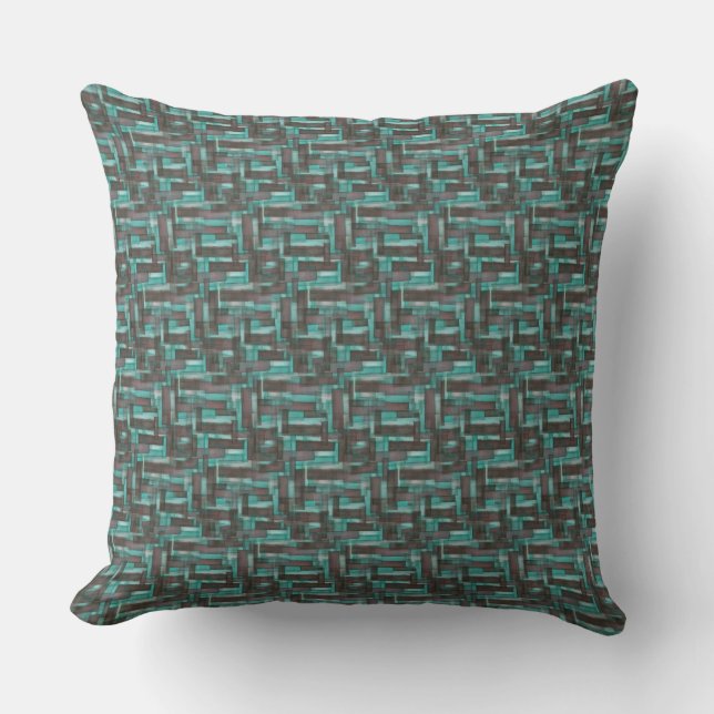 Almofada Aqua Mahogany Jumble Pattern Travesseiro decorativ (Frente)