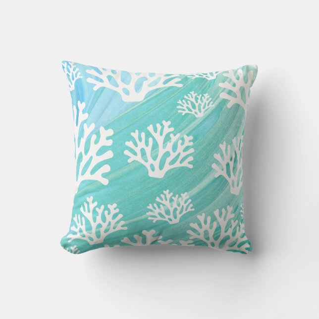 Almofada Aqua Ocean Coral Sealife (Frente)