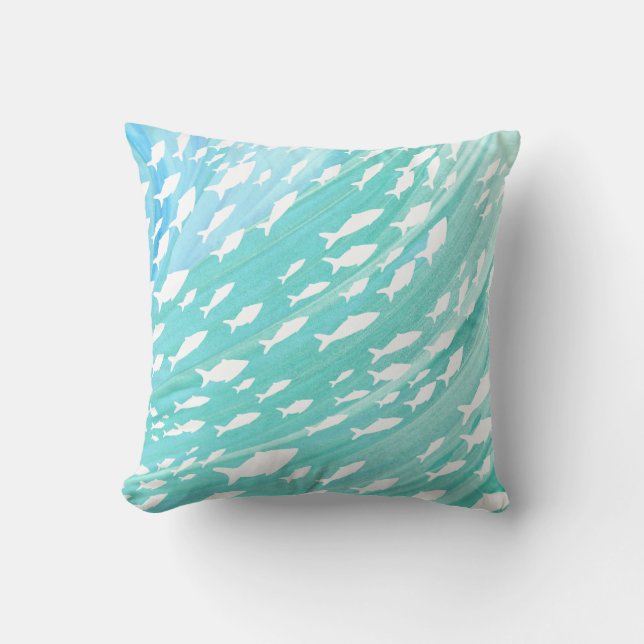 Almofada Aqua Ocean Fish Náutico (Frente)