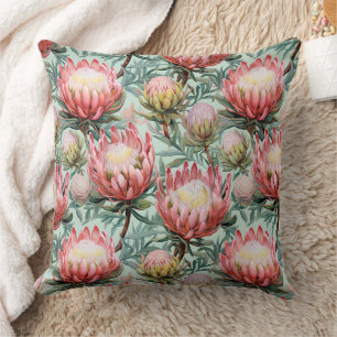 Almofada Aqua Protea-rosa Flores Fynbos Impressão