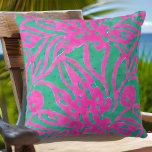 Almofada Aqua Quente-Cor-de-Aqua-Quente e Demarcador de Tam<br><div class="desc">Aquarela Quente-Rosa-Quente Aqua Oversize Damask Inspirou um padrão de praia perfeito para uma casa de praia tropical na praia ou transformando sua própria casa em uma fuga da ilha.</div>
