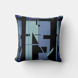 Almofada Aqua Slate Blue Black Southwest Art Parece Mosaico