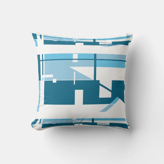 Almofada Aqua Turquesa no Olho Horizontal Branco do Sudoest (Frente)