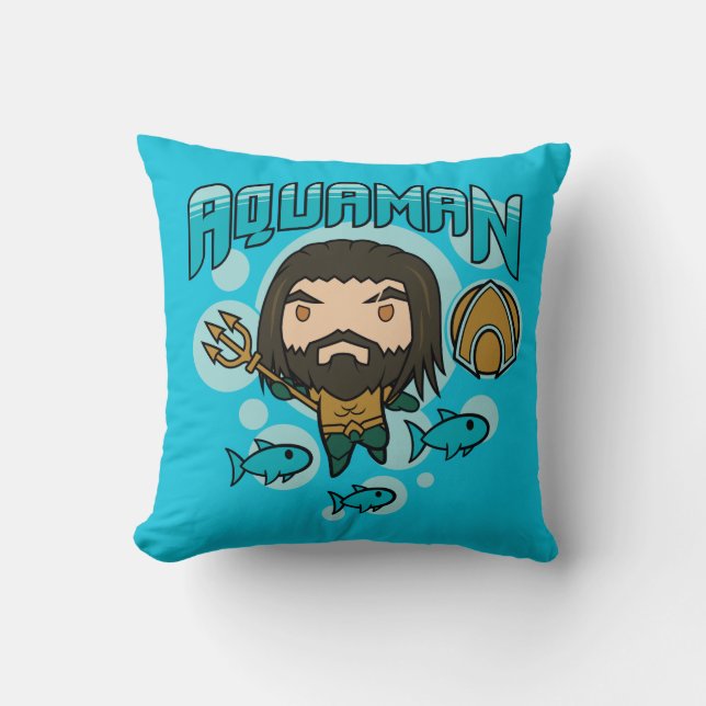 Almofada Aquaman | Chibi Aquaman Undersea Graphic (Frente)