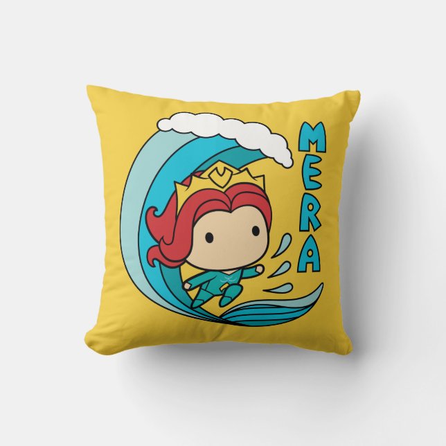 Almofada Aquaman | Chibi Mera Riding Wave Graphic (Frente)