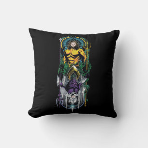 Almofada Aquaman   Painel Orin & Orm Reversible Art Nouveau