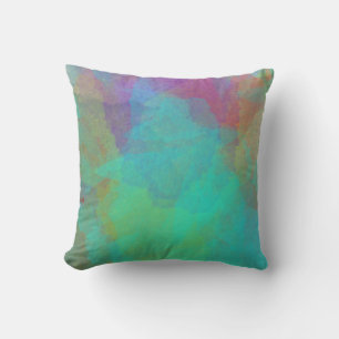 Almofada Aquarela Abstrata Multicolorida Boêmia